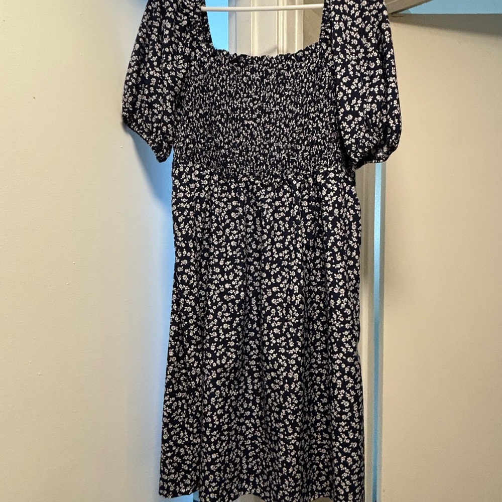 Amazon Navy and White Floral Midi Dress